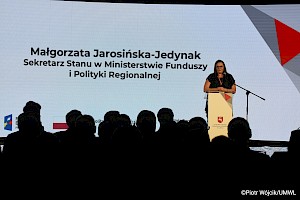 Na zdjęciu podczas konferencji otwierającej konsultacje społeczne Programu Fundusze Europejskie dla Lubelskiego 2021-2027, Sekretarz Stanu w Ministerstwie Funduszy i Polityki Regionalnej Małgorzata Jarosińska-Jedynak