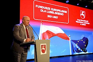 Marszałek Jarosław Stawiarski otworzył spotkanie z przedsiębiorcami w ramach konsultacji projektu programu Fundusze Europejskie dla Lubelskiego 2021-2027.