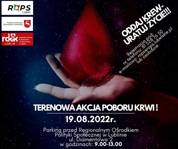 Plakat promujący akcję poboru krwi