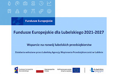 Prezentacja: Spotkanie informacyjne dla przedsiębiorców Fundusze Europejskie na rozwój lubelskich przedsiębiorstw w perspektywie 2021-2027 - działania wdrażane przez LAWP - 31 marca 2023 r.