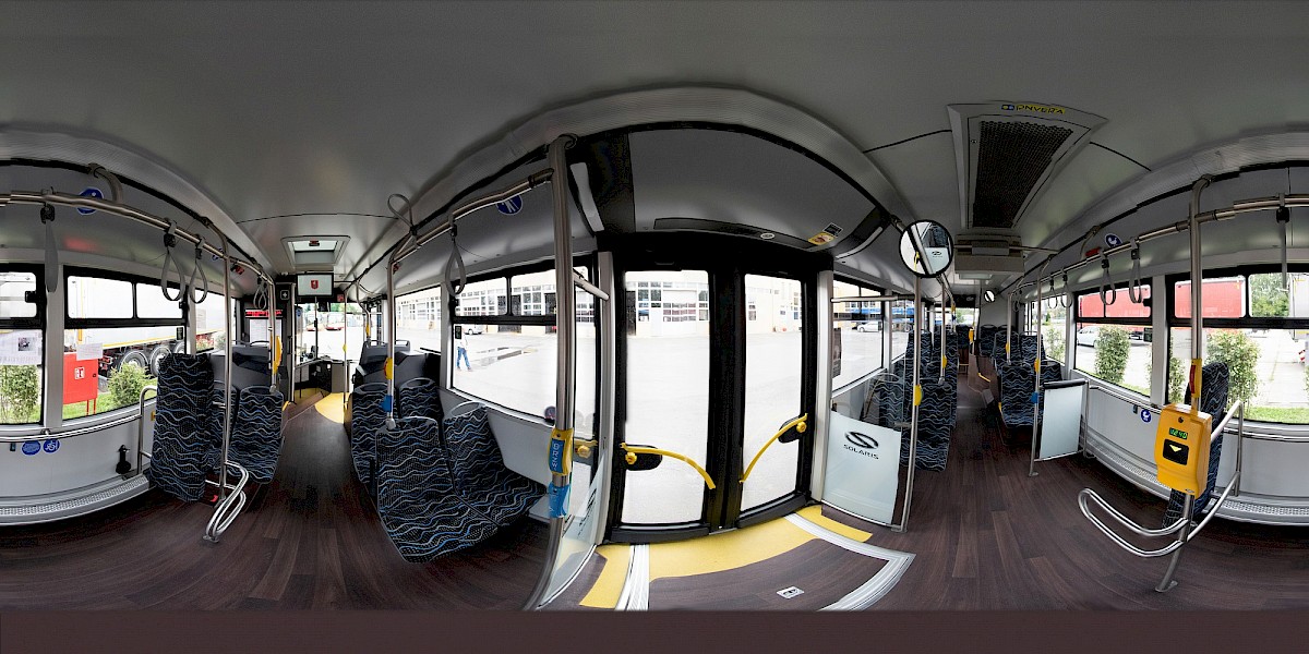 Panorama 360 stopni wnętrza autobusu MZK Zamość