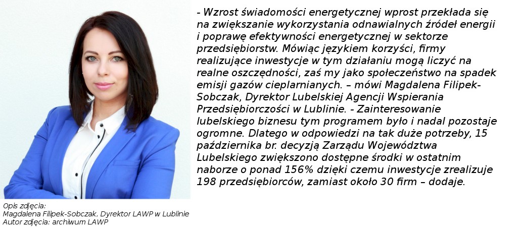Magdalena Filipek- Sobczak, Dyrektor Lubelskiej Agencji Wspierania Przedsiębiorczości w Lublinie