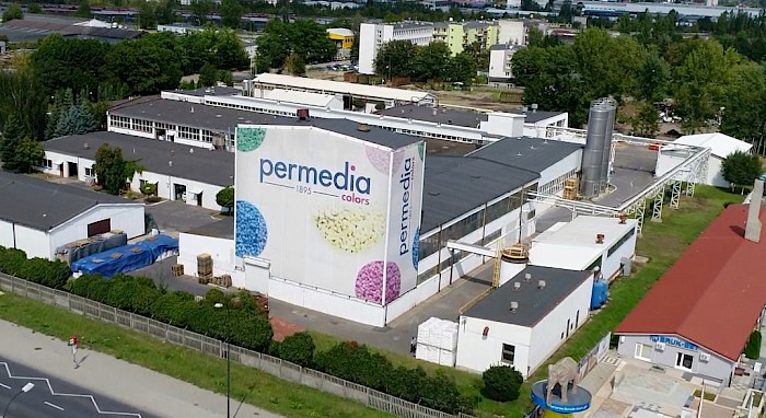 budynki firmy Permedia z lotu ptaka